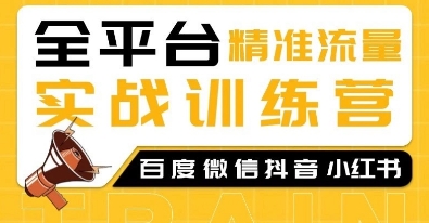 全平台精准流量实战训练营，百度微信抖音小红书SEO引流教程-搞钱专业户