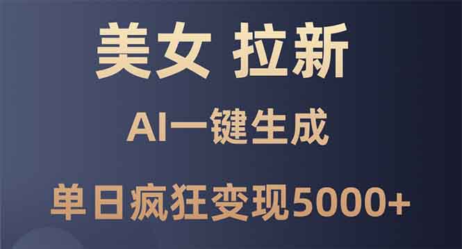 （13866期）美女暴力拉新，通过AI一键生成，单日疯狂变现5000+，纯小白一学就会！-搞钱专业户