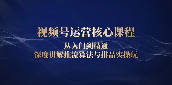 （13863期）视频号运营核心课程，从入门到精通，深度讲解推流算法与排品实操玩-搞钱专业户