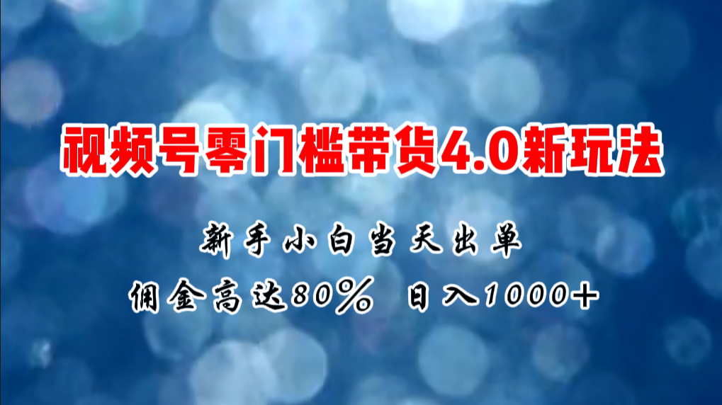 （11358期）微信视频号零门槛带货4.0新玩法，新手小白当天见收益，日入1000+-搞钱专业户