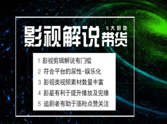 电影解说剪辑实操带货全新蓝海市场，电影解说实操课程-搞钱专业户