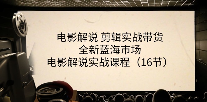电影解说剪辑实战带货全新蓝海市场，电影解说实战课程（16节）-搞钱专业户