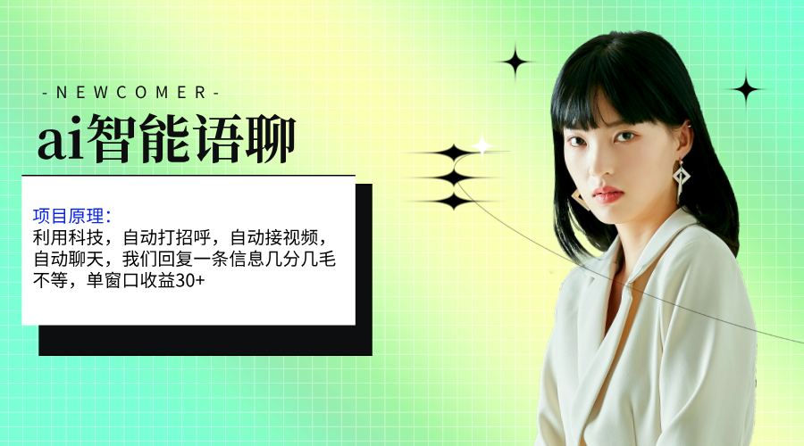 （11383期）ai智能语聊，单窗口30+单机500+，无脑干！！！-搞钱专业户