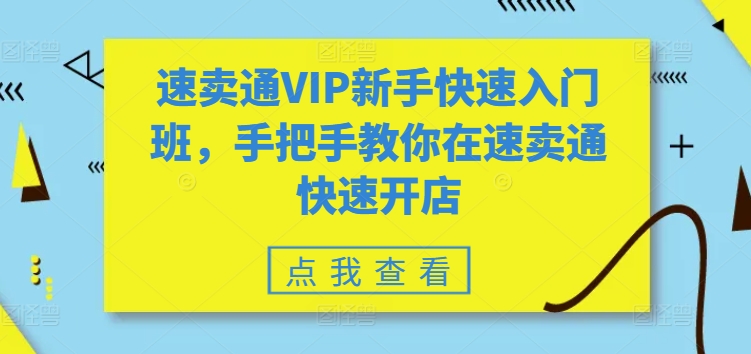 速卖通VIP新手快速入门班，手把手教你在速卖通快速开店-搞钱专业户