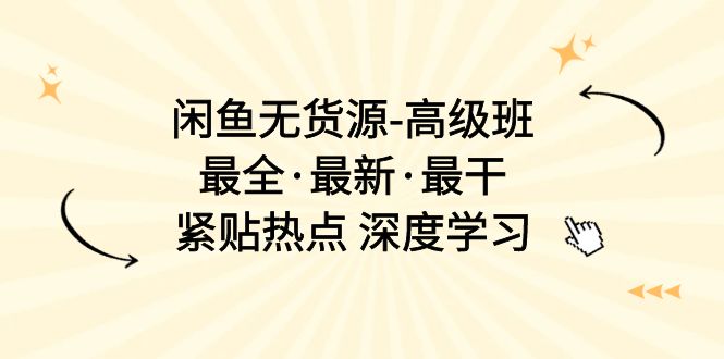 （10886期）闲鱼无货源-高级班，最全·最新·最干，紧贴热点 深度学习（17节课）-搞钱专业户
