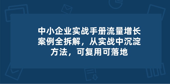 （10889期）中小 企业 实操手册-流量增长案例拆解，从实操中沉淀方法，可复用可落地-搞钱专业户