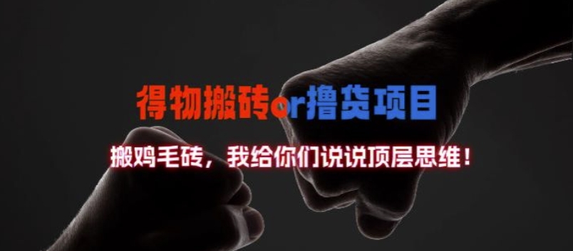 得物搬砖撸货项目?掰下数据，我给你们说说顶层思维【揭秘】-搞钱专业户