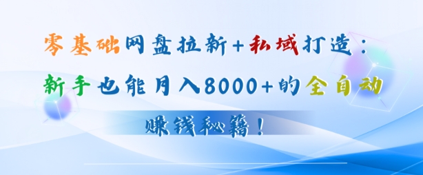 零基础网盘拉新+私域引流：新手也能月入50000+的全自动赚钱秘籍!-搞钱专业户