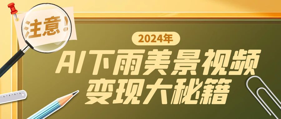 一键生成AI下雨美景视频，零基础打造1700万播放神作，手把手教你变现秘籍-搞钱专业户