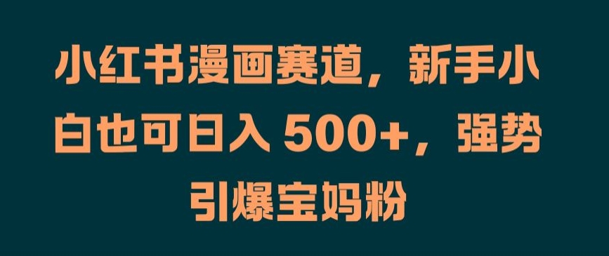 小红书漫画赛道，新手小白也可日入 500+，强势引爆宝妈粉【揭秘】-搞钱专业户