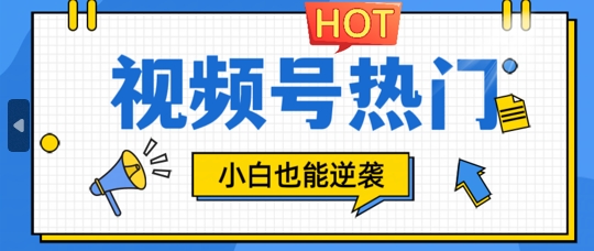 视频号分成计划热门赛道，把握流量，小白也能逆袭-搞钱专业户