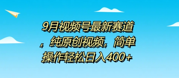 9月视频号最新赛道，纯原创视频，简单操作轻松日入4张-搞钱专业户