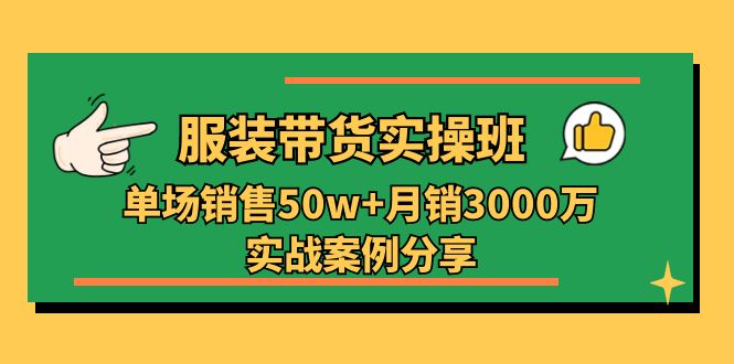 （11071期）服装带货实操培训班：单场销售50w+月销3000万实战案例分享（27节）-搞钱专业户