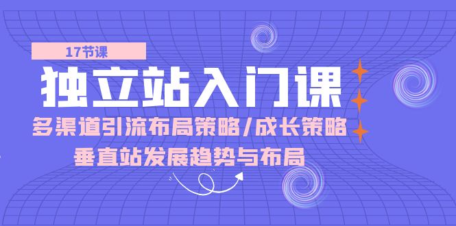 （10549期）独立站 入门课：多渠道 引流布局策略/成长策略/垂直站发展趋势与布局-搞钱专业户