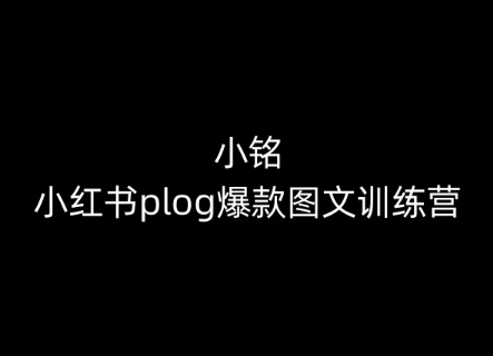 小铭-小红书plog爆款图文训练营，教你从0-1做小红书-搞钱专业户