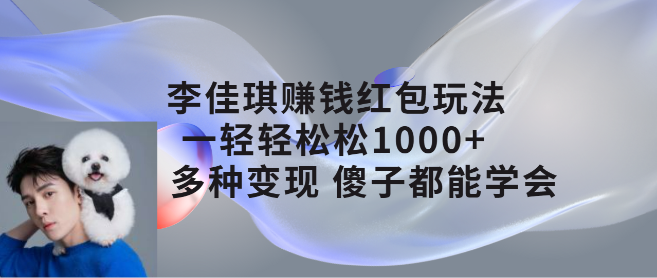 （7383期）李佳琪赚钱红包玩法，一天轻轻松松1000+，多种变现，傻子都能学会-搞钱专业户
