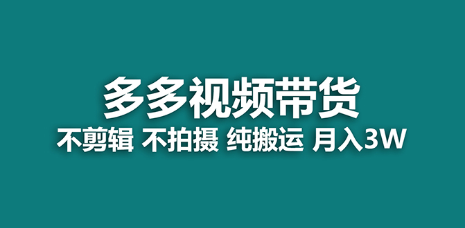 （7512期）【蓝海项目】多多视频带货，纯搬运一个月搞了5w佣金，小白也能操作【揭秘】-搞钱专业户