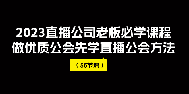 （7738期）2023直播公司老板必学课程，做优质公会先学直播公会方法（55节课）-搞钱专业户