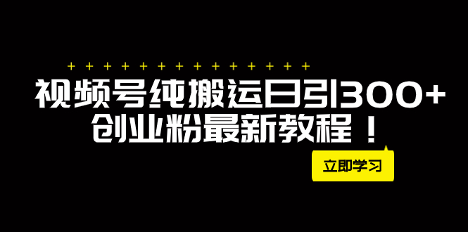 （7833期）外面卖2580视频号纯搬运日引300+创业粉最新教程！-搞钱专业户