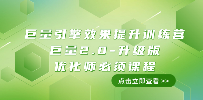（7887期）巨量引擎·效果提升训练营：巨量2.0-升级版，优化师必须课程（111节课）-搞钱专业户
