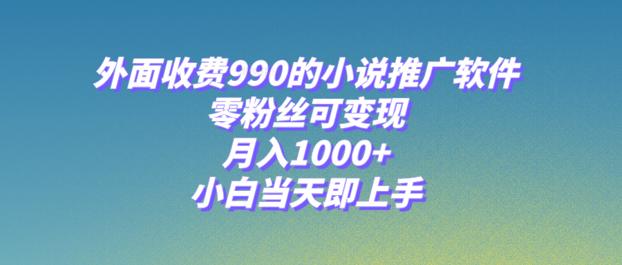 （8016期）小说推广软件，零粉丝可变现，月入1000+，小白当天即上手【附189G素材】-搞钱专业户