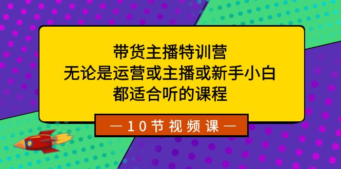 （8464期）带货主播特训营：无论是运营或主播或新手小白，都适合听的课程-搞钱专业户
