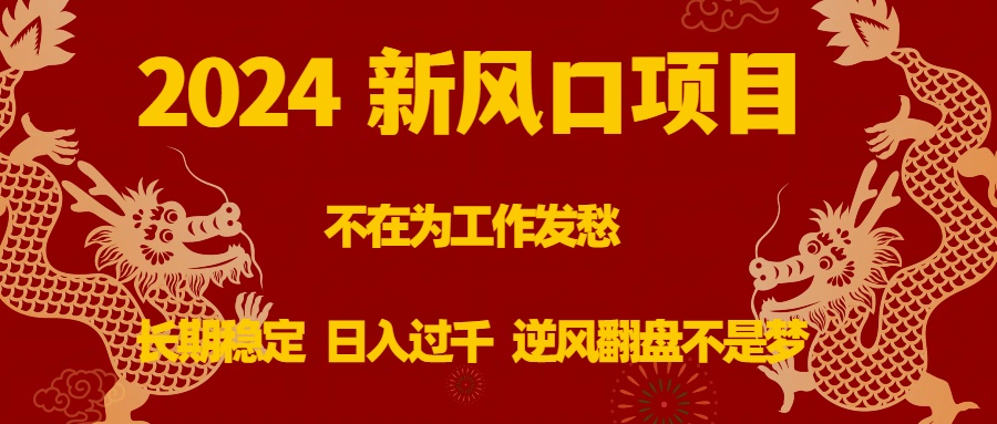 （8587期）2024新风口项目，不在为工作发愁，长期稳定，日入过千 逆风翻盘不是梦-搞钱专业户