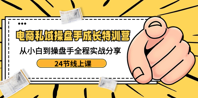 （8723期）电商私域-操盘手成长特训营：从小白到操盘手全程实战分享-24节线上课-搞钱专业户