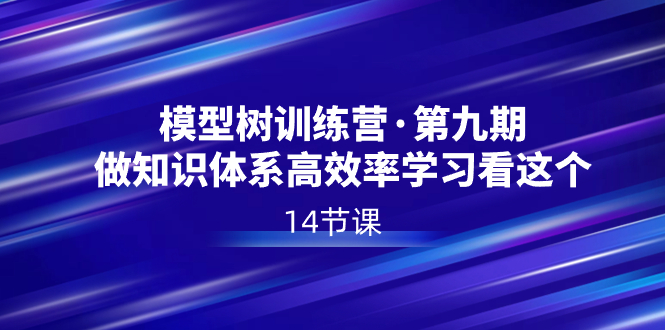 （8725期）模型树特训营·第九期，做知识体系高效率学习看这个（14节课）-搞钱专业户