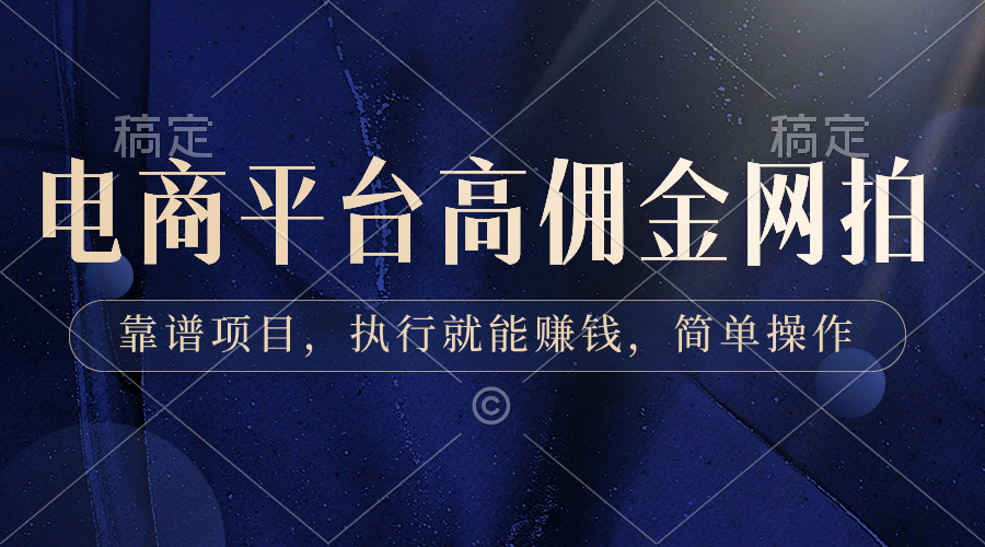 （8728期）电商平台高佣金网拍，靠谱项目，执行就能赚钱，简单操作-搞钱专业户