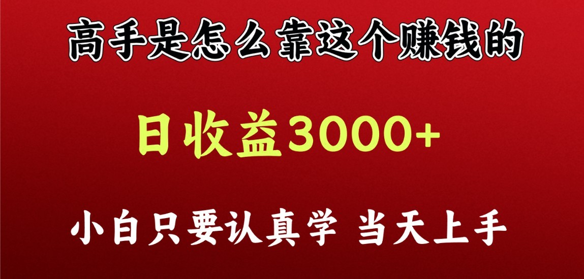 看高手是怎么赚钱的，一天收益至少3000+以上，小白当天上手-搞钱专业户