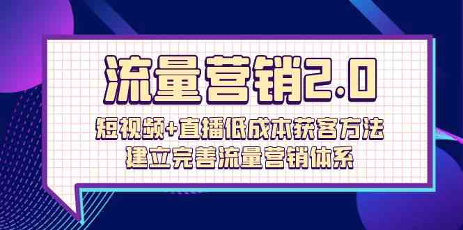 流量营销2.0：短视频+直播低成本获客方法，建立完善流量营销体系（72节）-搞钱专业户