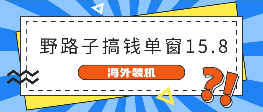 （10385期）海外装机，野路子搞钱，单窗口15.8，已变现10000+-搞钱专业户