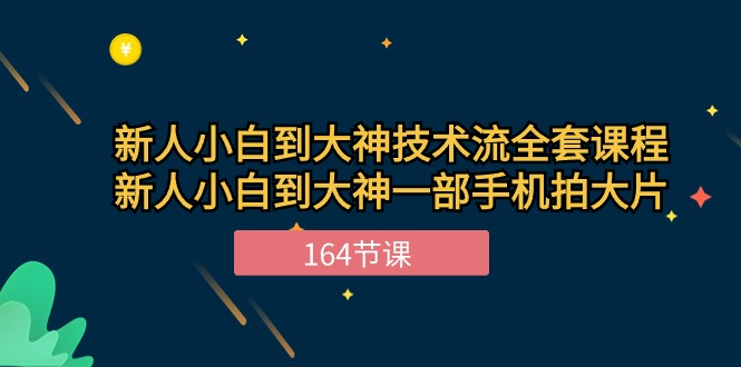 （10685期）新手小白到大神-技术流全套课程，新人小白到大神一部手机拍大片-164节课-搞钱专业户