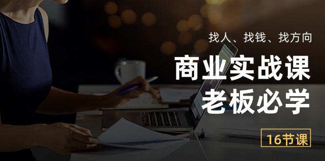 商业实战课【老板必学】：找人、找钱、找方向（16节课）-搞钱专业户
