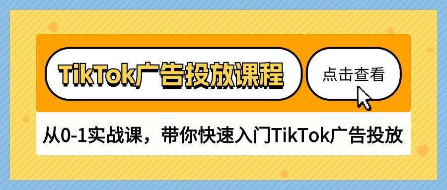 （10731期）TikTok广告投放课程，从0-1实战课，带你快速入门TikTok广告投放（30节课）-搞钱专业户