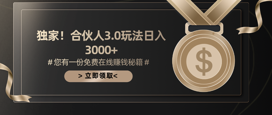 （10727期）游戏合伙人3.0，日入3000+，无限扩大的蓝海项目-搞钱专业户