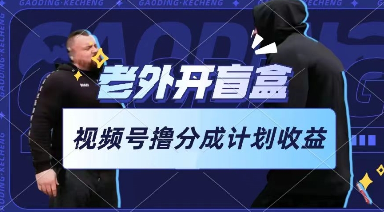 老外开盲盒视频，撸视频号分成计划收益，每天只需一小时，新手小白轻松上手-搞钱专业户