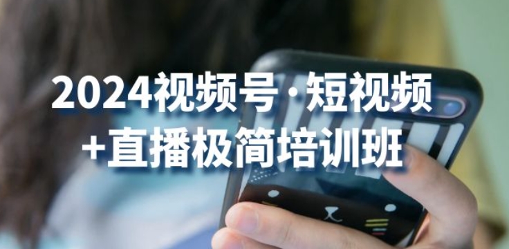 2024视频号·短视频+直播极简培训班：抓住视频号风口，流量红利-搞钱专业户