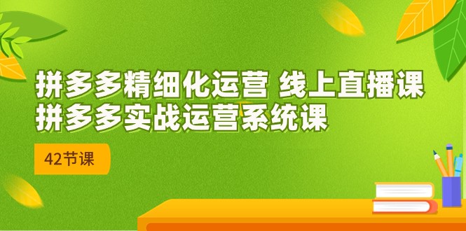拼多多精细化运营 线上直播课：拼多多实战运营系统课（更新47节）-搞钱专业户