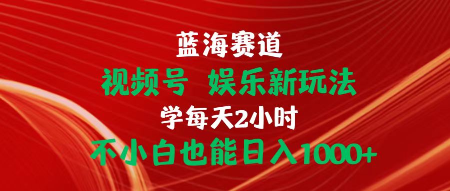 （10818期）蓝海赛道视频号 娱乐新玩法每天2小时小白也能日入1000+-搞钱专业户