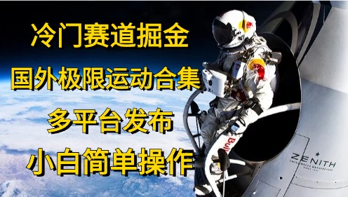 冷门赛道掘金，极限运动合集，多平台发布，小白简单操作-搞钱专业户