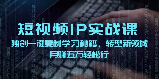 短视频 IP实战课，独创一键复制学习秘籍，转战新领域，月赚五万轻松行-搞钱专业户