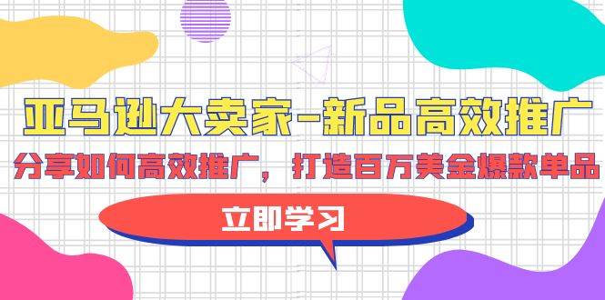 亚马逊 大卖家-新品高效推广，分享如何高效推广，打造百万美金爆款单品-搞钱专业户
