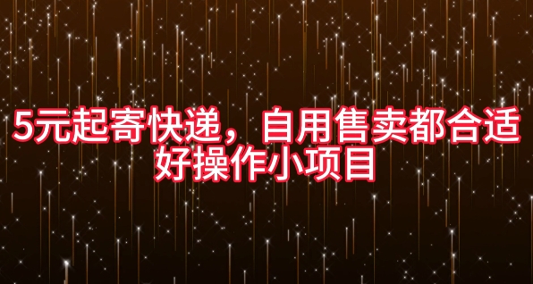 5元起寄快递，自用售卖都合适，好操作小项目-搞钱专业户