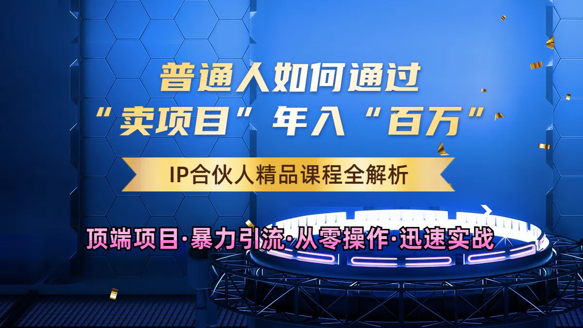 2024年如何通过知识付费“卖项目”年入“百W”，卖项目合伙人IP孵化训练营-搞钱专业户