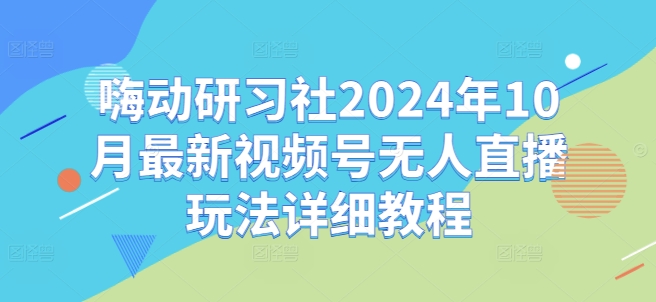 嗨动研习社2024年10月最新视频号无人直播玩法详细教程-搞钱专业户