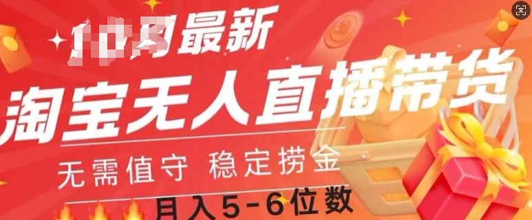 淘宝无人直播撸金，无需值守，全自动月入过W-搞钱专业户