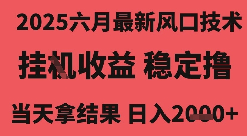 2025六月最新风口技术，无人挂G撸礼物，长期稳定 一个小时收益2k+，小白当天拿结果【揭秘】-搞钱专业户