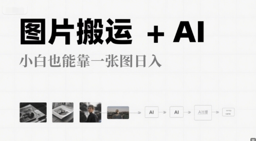 图片搬运+AI，小白也能靠一张图，日入4张-搞钱专业户
